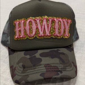 Pink and Gold HOWDY Trucker Hat